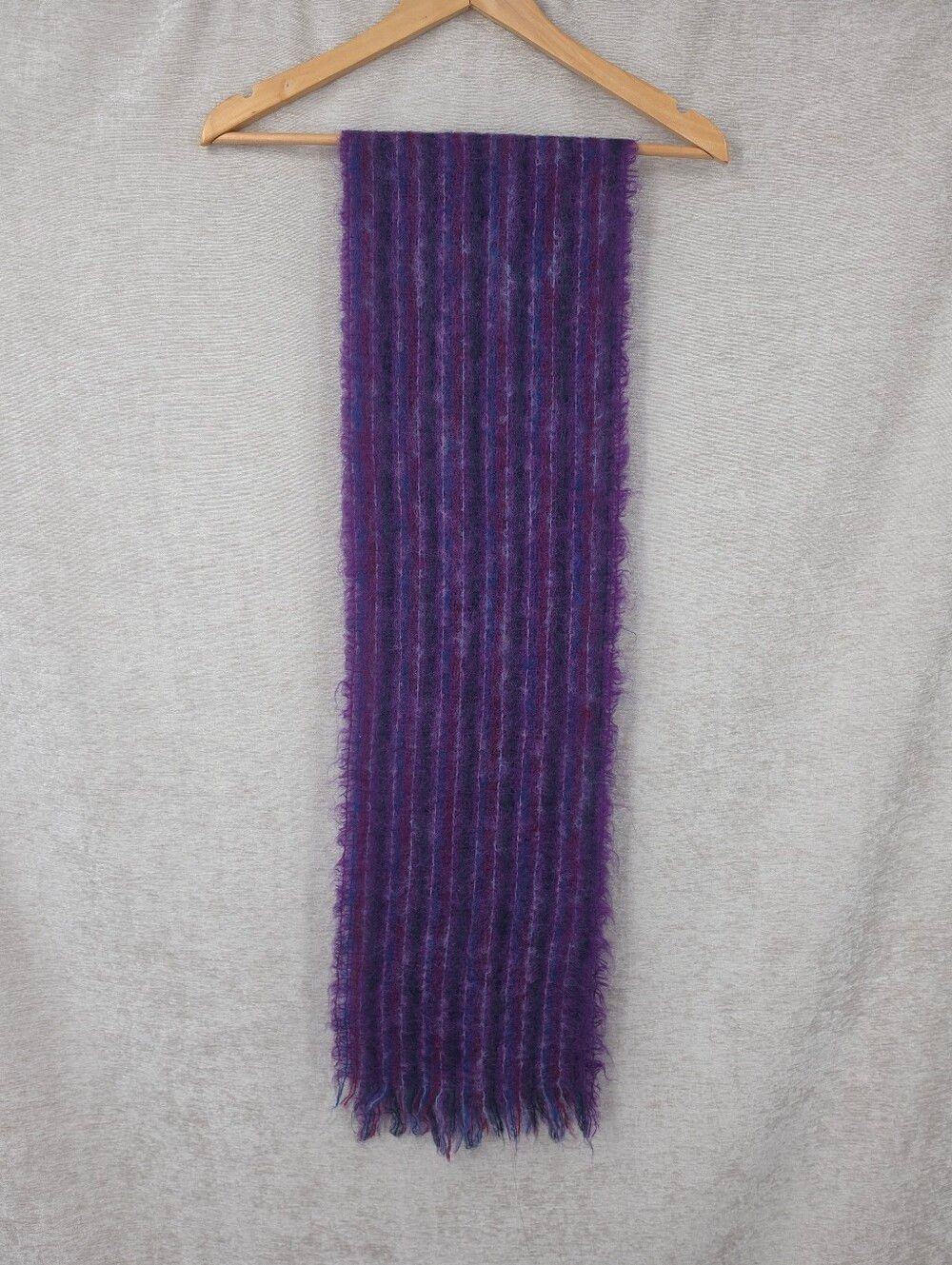 Vintage Handwoven Purple Mohair Scarf